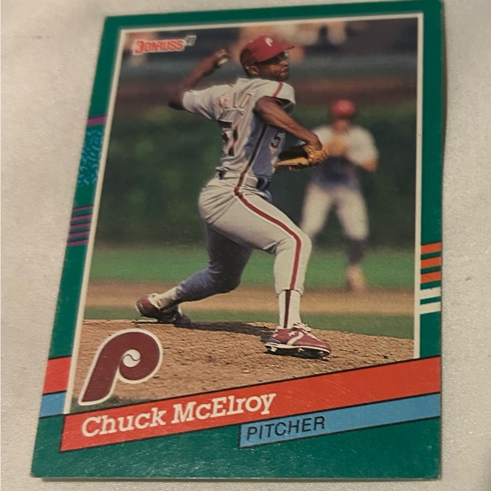 Baseball Trading Card with Green Border